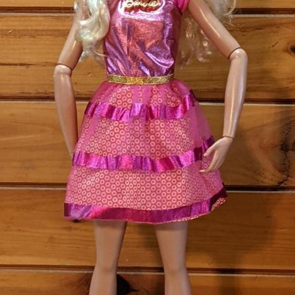 Mattel Just Play BLONDE BARBIE DOLL My Size Best Friend 28" Pink Party Dress - Picture 2 of 7